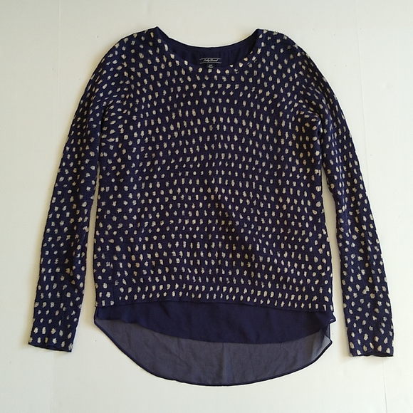 Lucky Brand Sweaters - Lucky Brand navy dot layered open back sweater XS